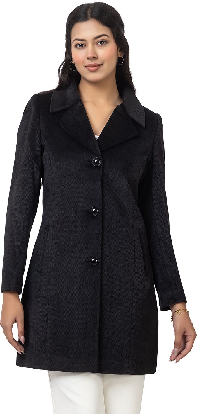 gfo MILAN TWEED BURNOUT Solid Coat For Women-picture-11