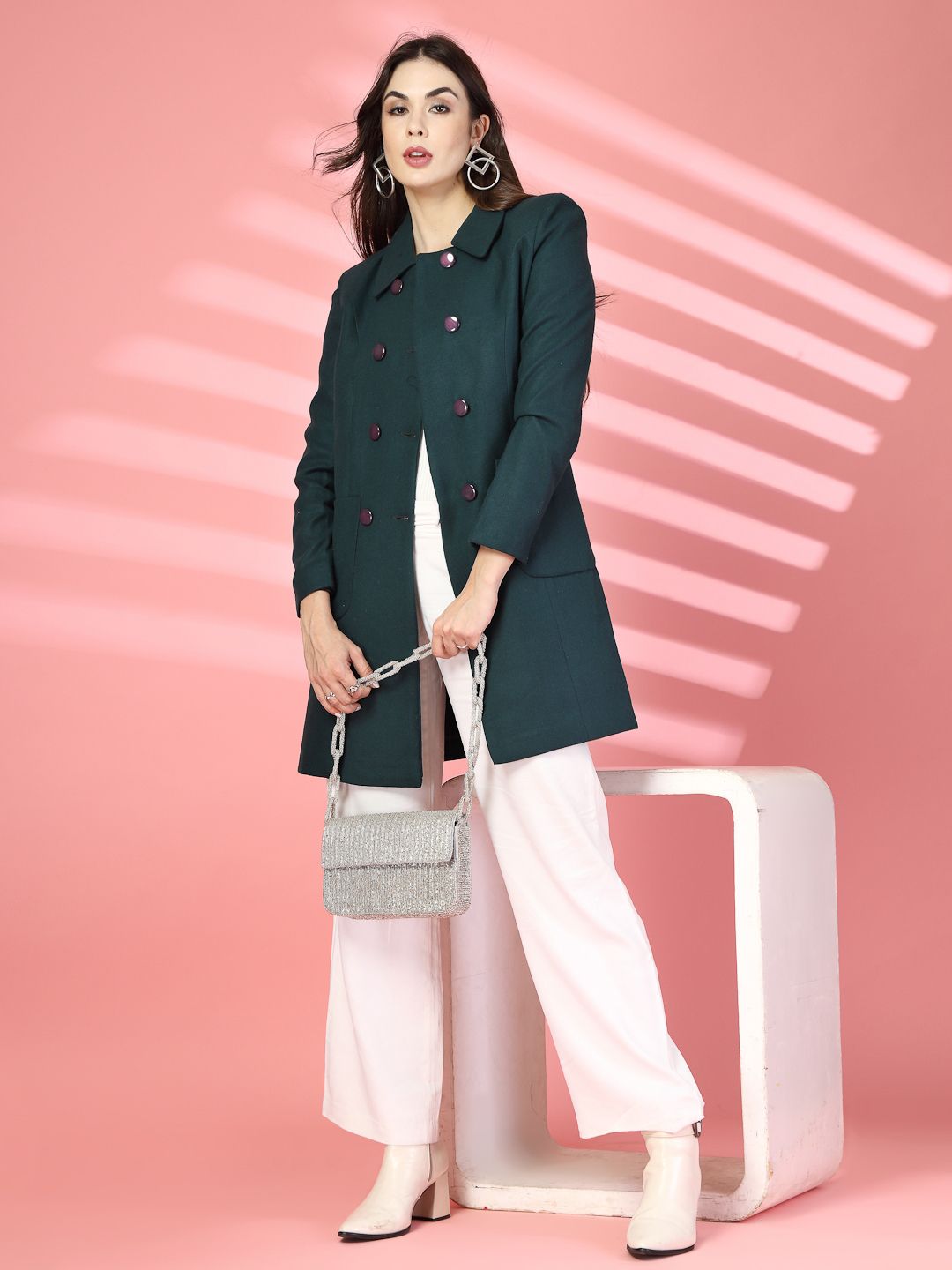 chkokko Polyester Solid Coat For Women-picture-15
