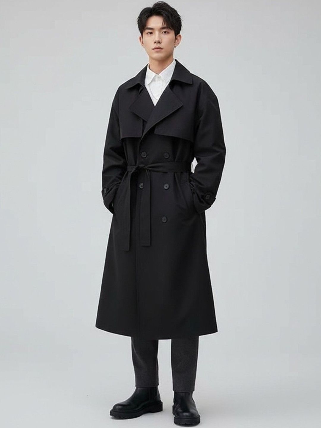 here&now Cotton Solid Coat For Men-picture-2