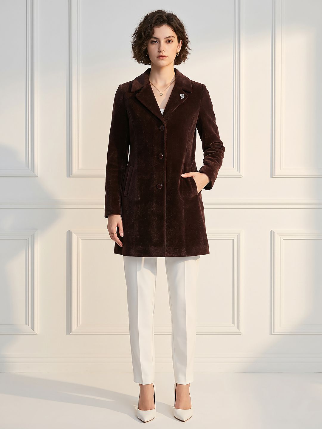 gfo wool Solid Coat For Women-picture-28