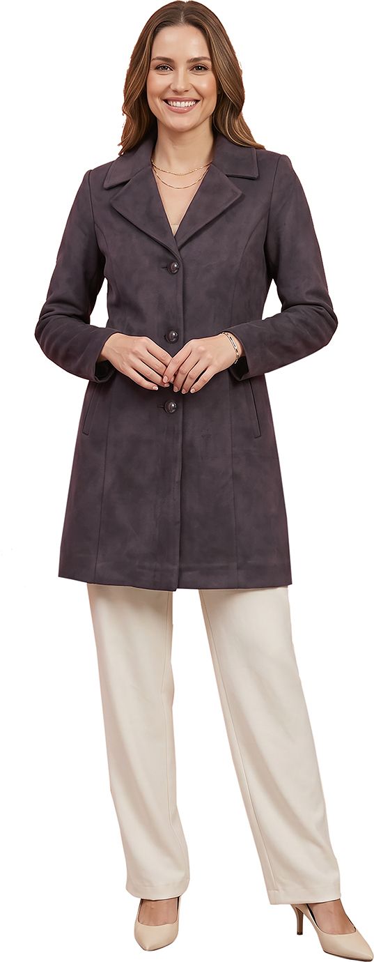 gfo Suede Solid Coat For Women-picture-41