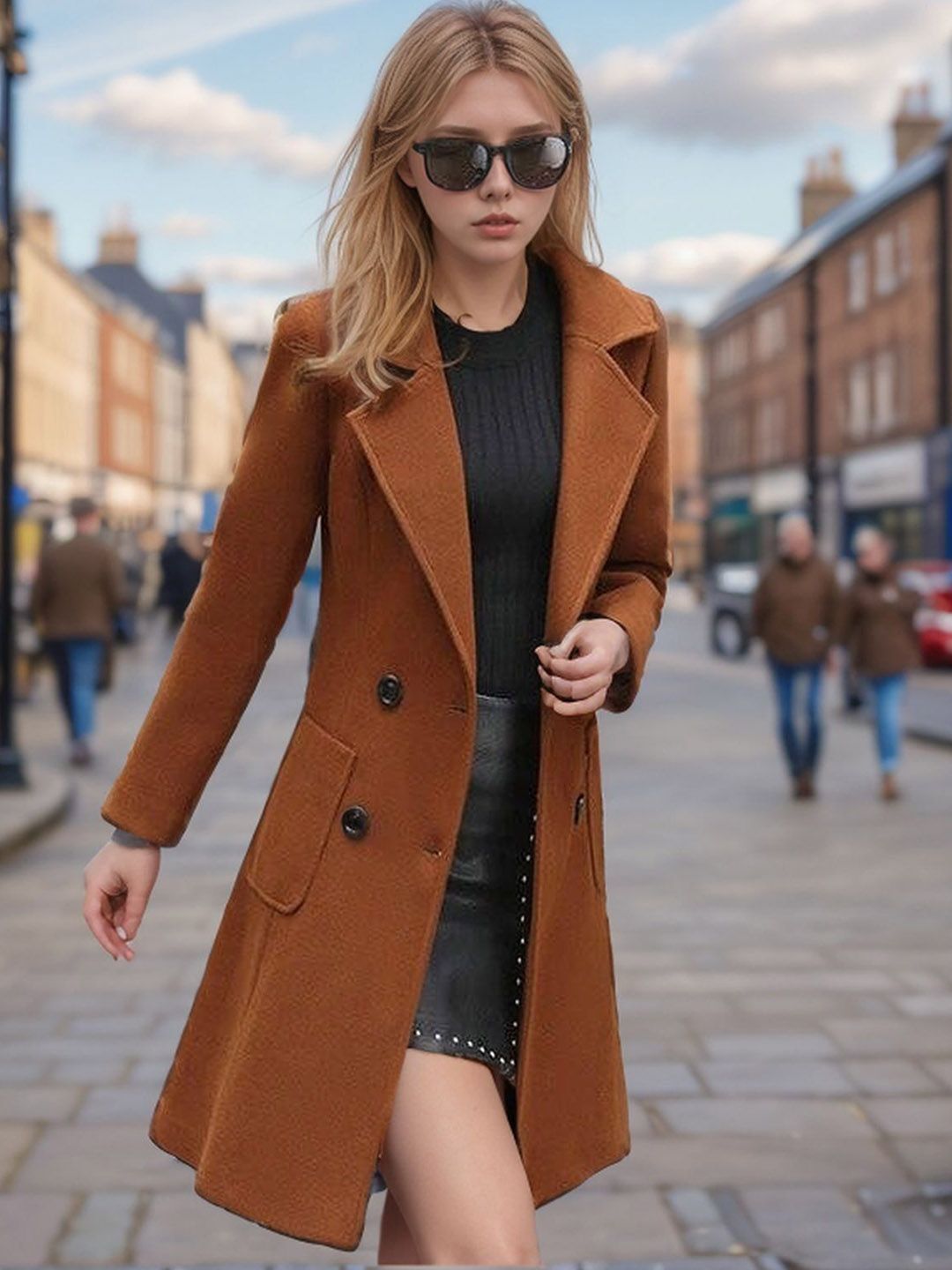 bebe Solid Coat For Women-picture-11