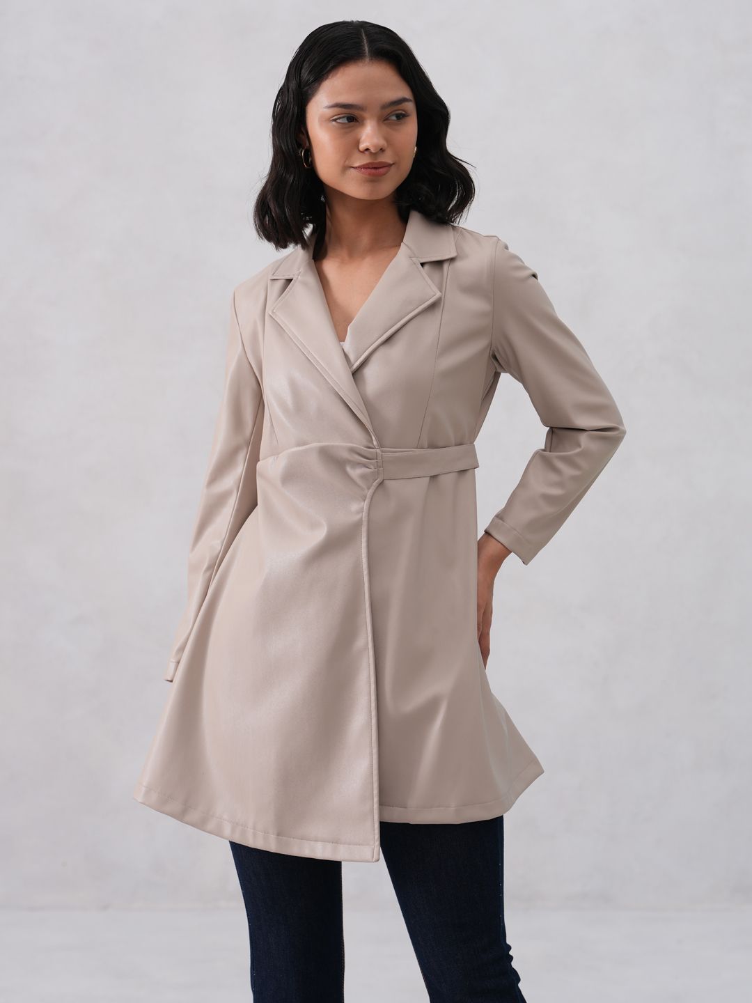 crimsoune club 100% Polyester Solid Coat For Women-picture-15