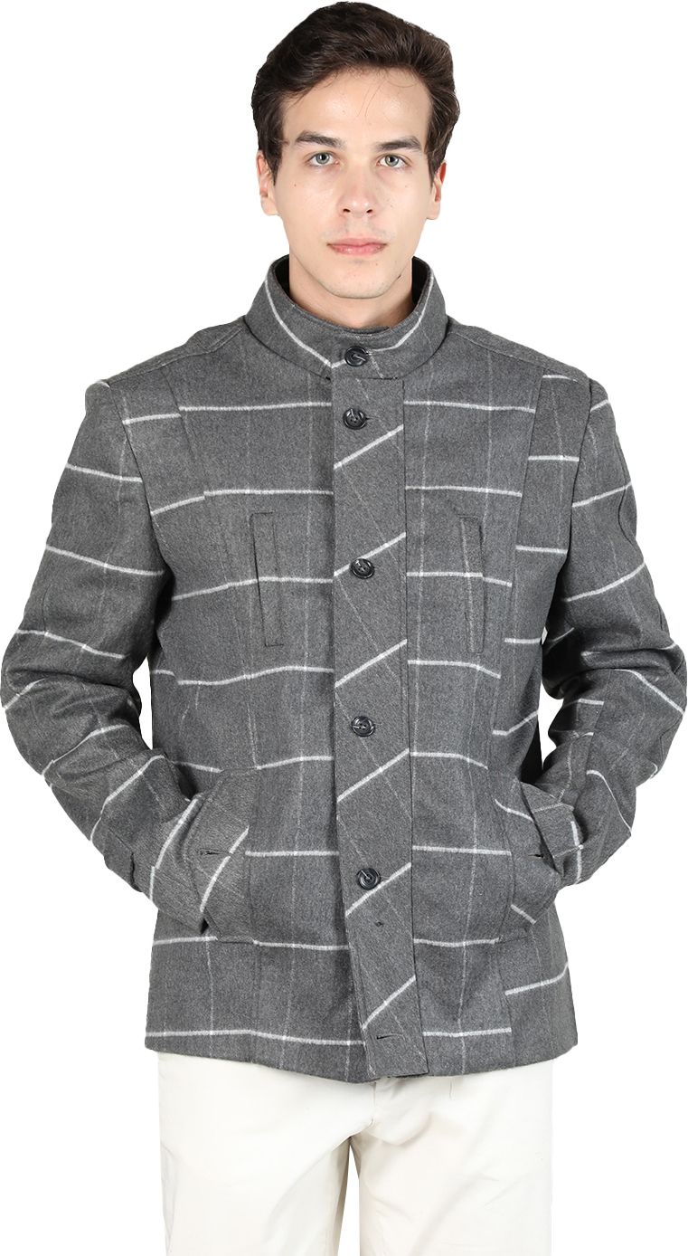chkokko Tweed Checkered Coat For Men-picture-23