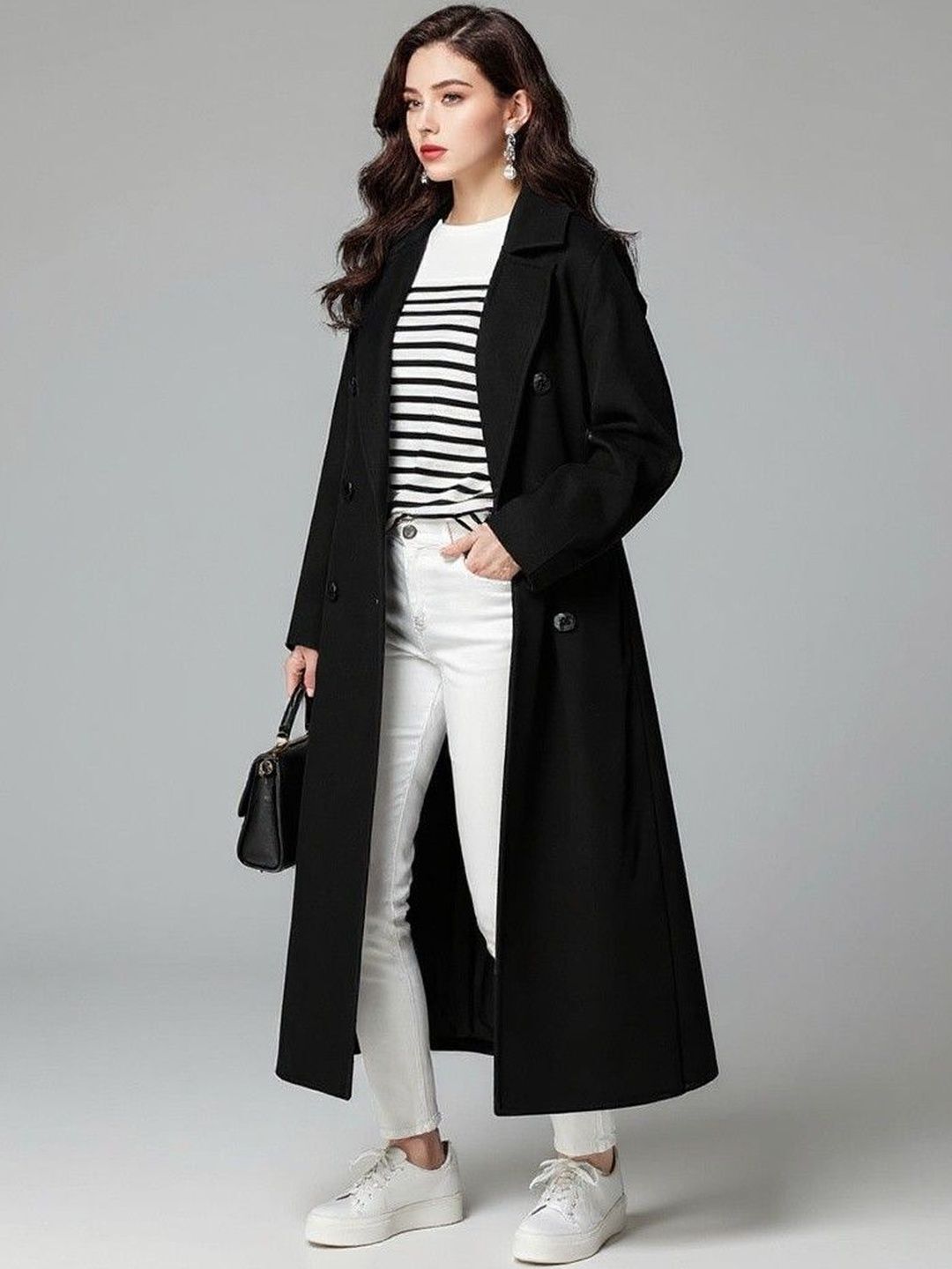 Polyester Solid Coat For Women-image-27