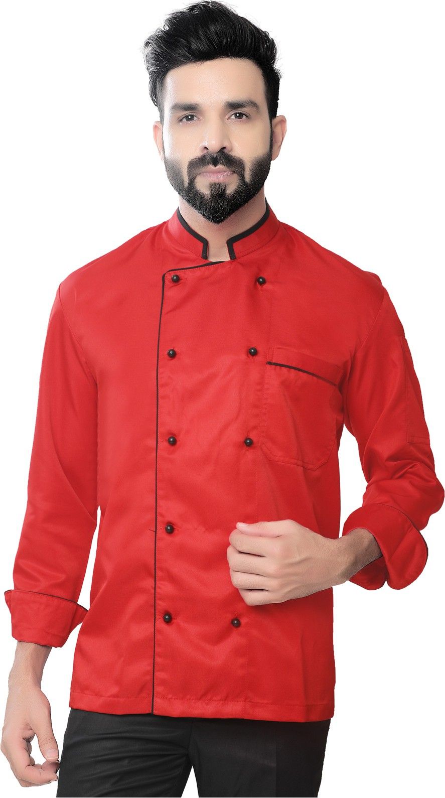 Cotton Blend Solid Coat For Men-image-26