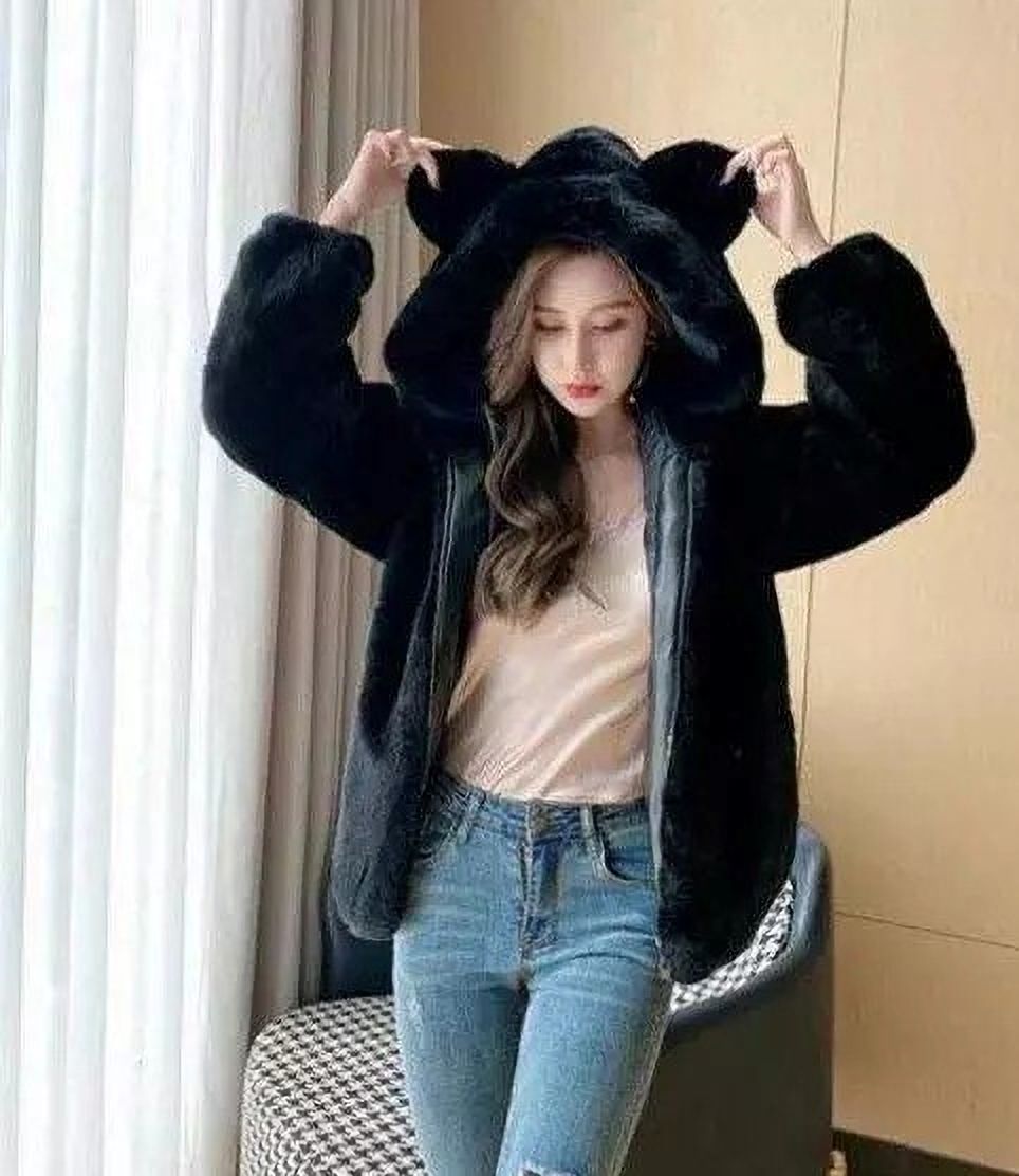 lyla fashion Fur Solid Coat For Women-picture-26