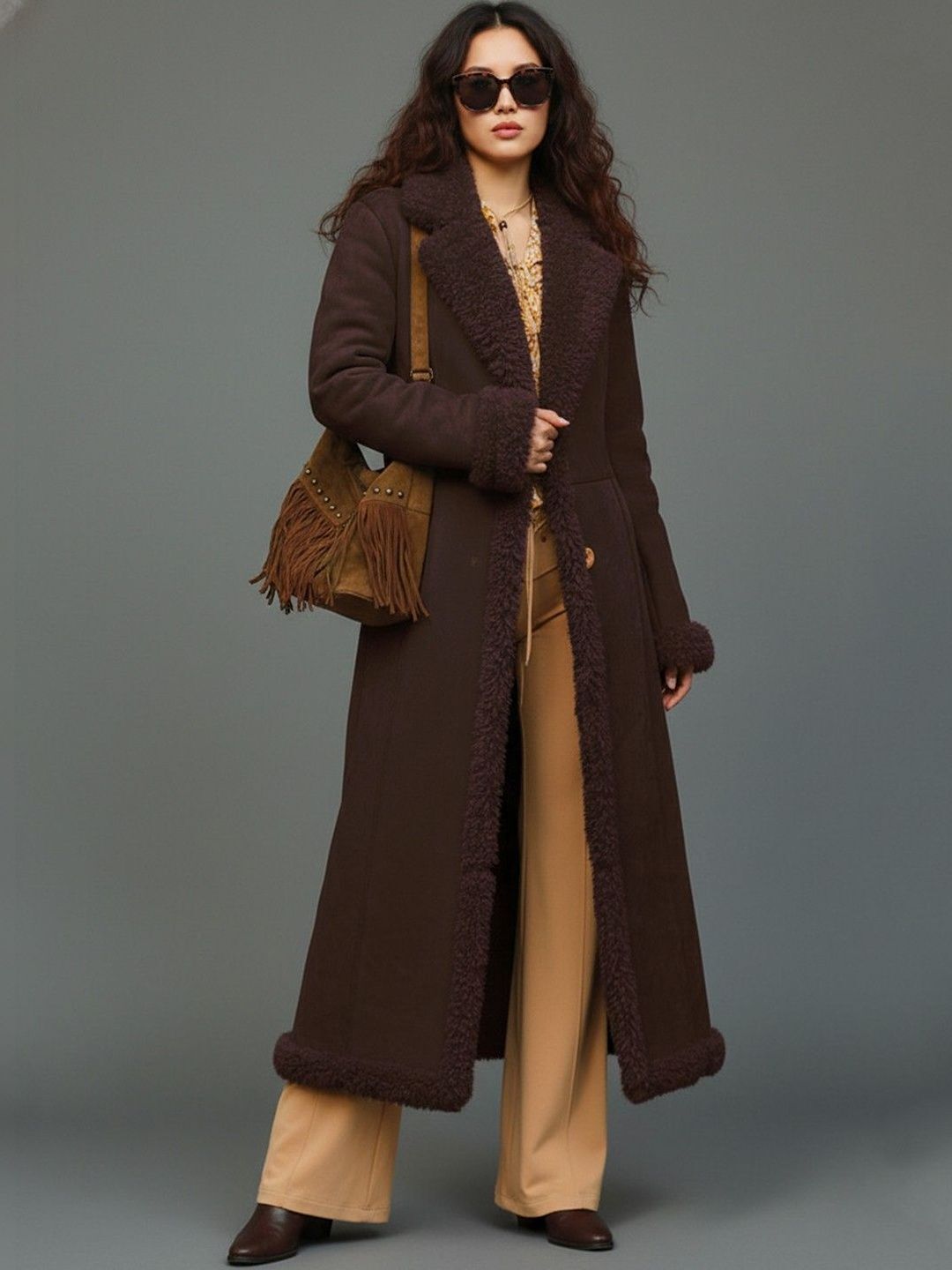 Suede Solid Coat For Women