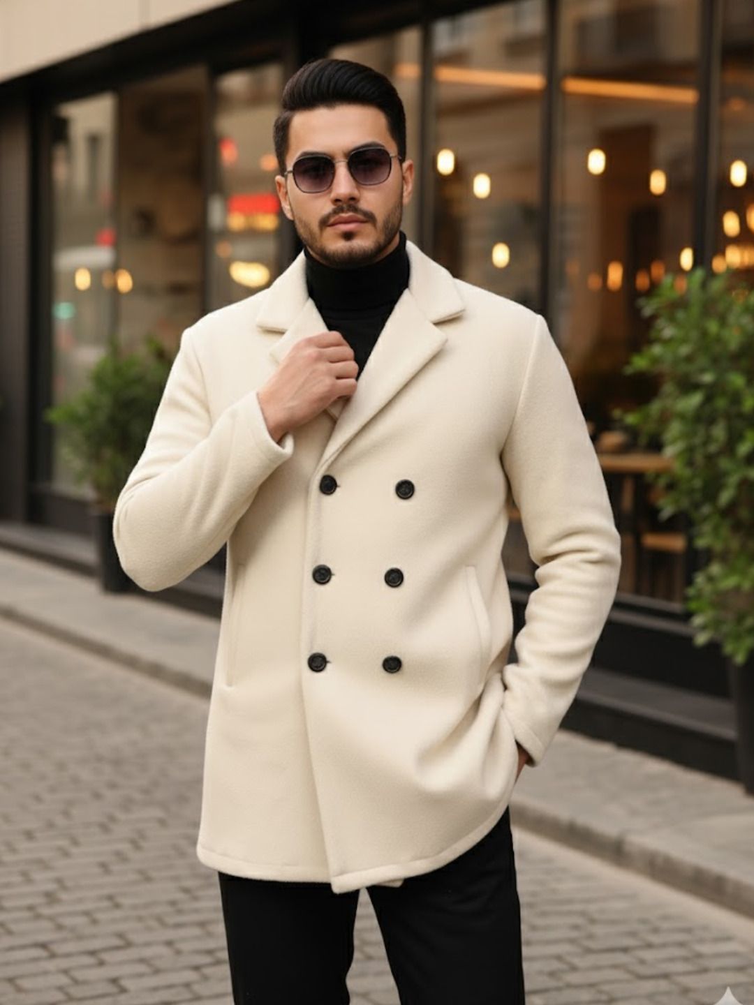 Polar Fleece Solid Coat For Men