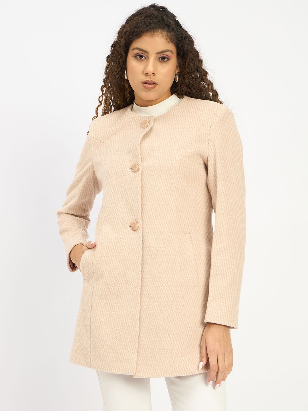 duke Tweed Self Design Coat For Women-picture-21