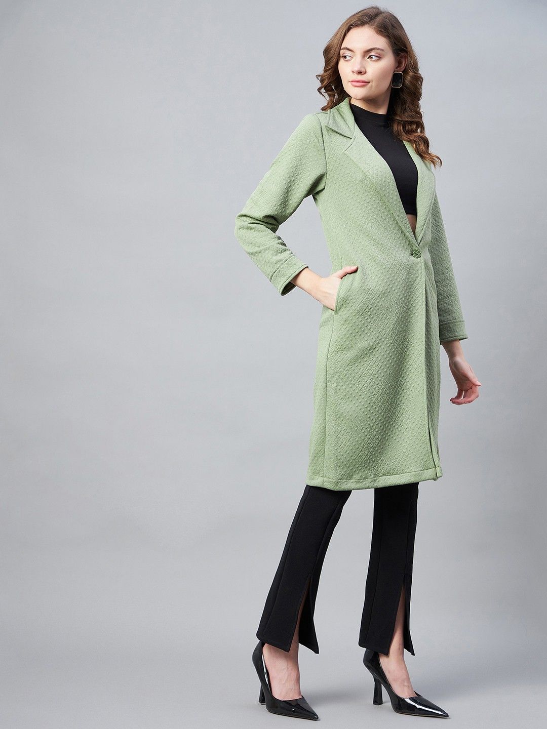 stylestone Polyester Jacquard Self Design Coat For Women-picture-17
