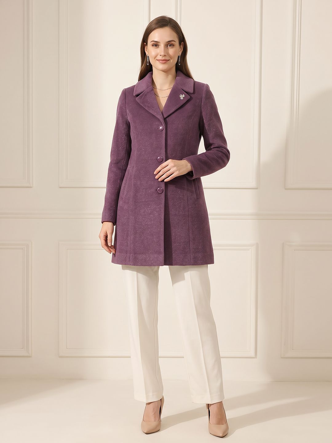 gfo wool Solid Coat For Women-picture-21