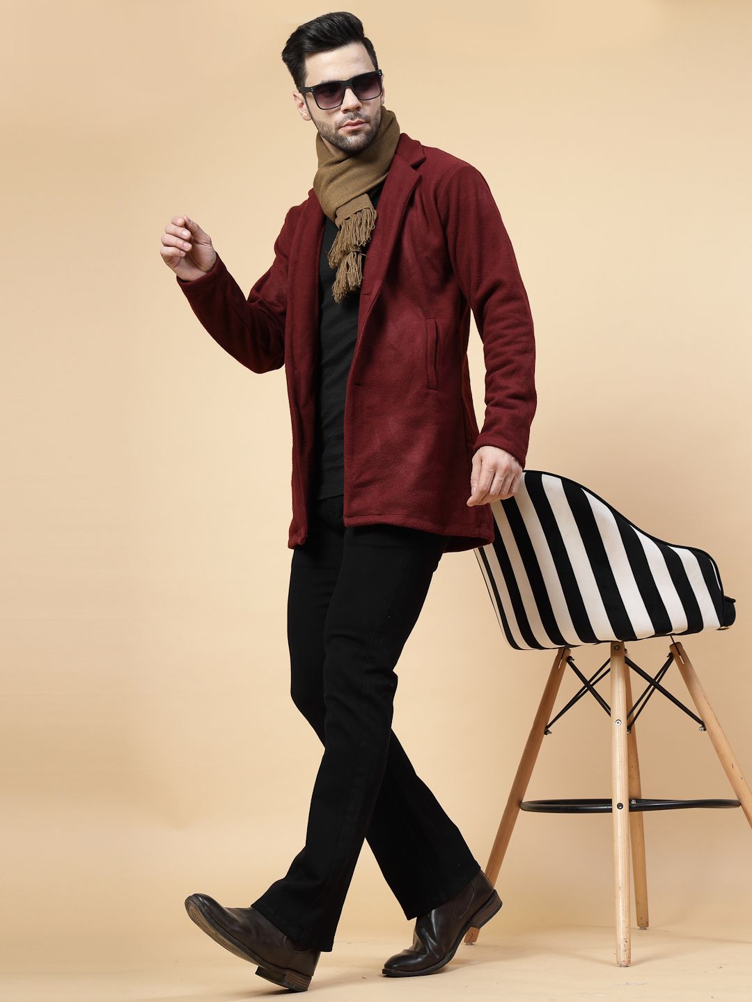 Polar Fleece Solid Coat For Men-image-35
