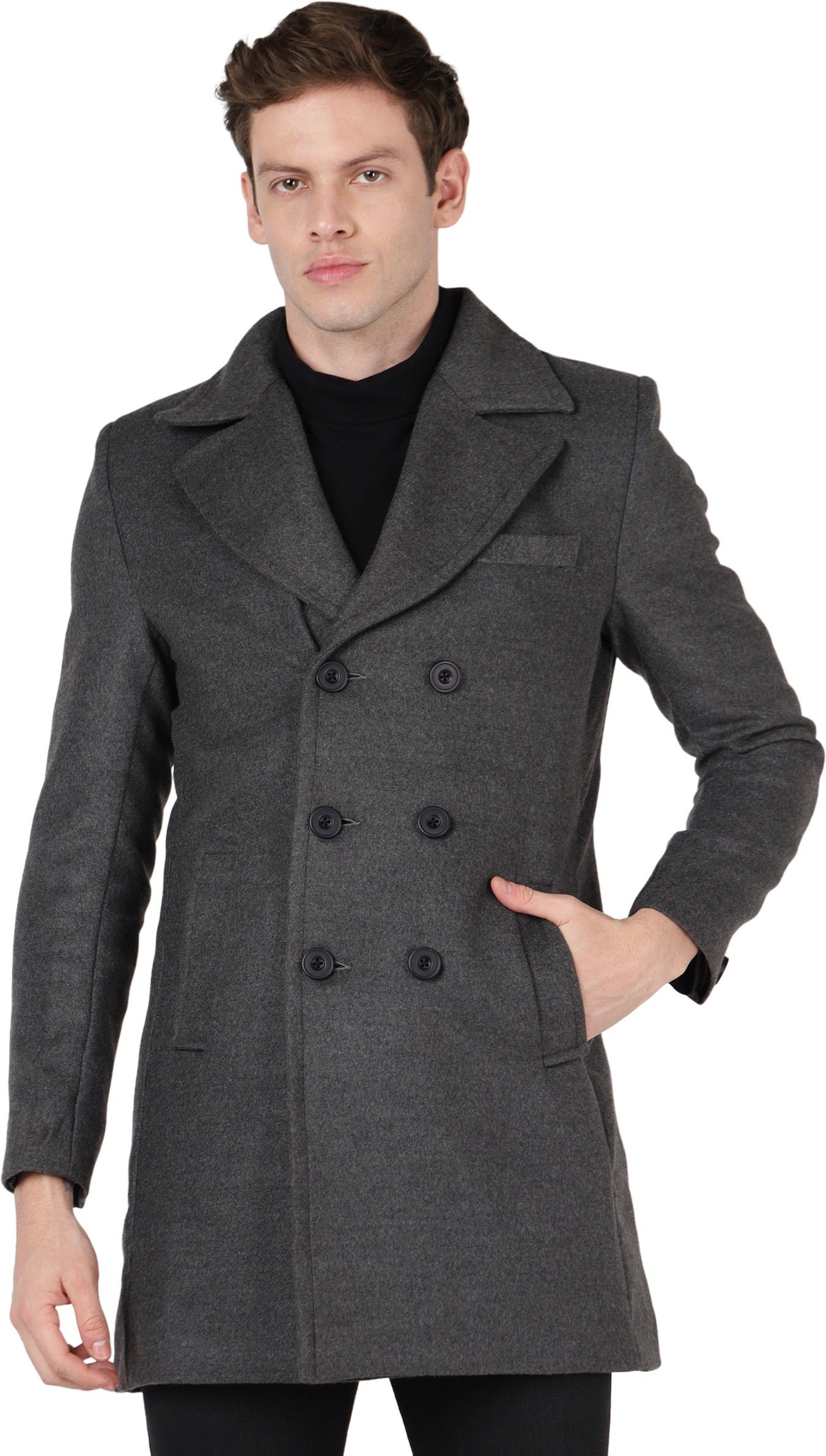 essentiele WOOL BLEND Solid Coat For Men-picture-10