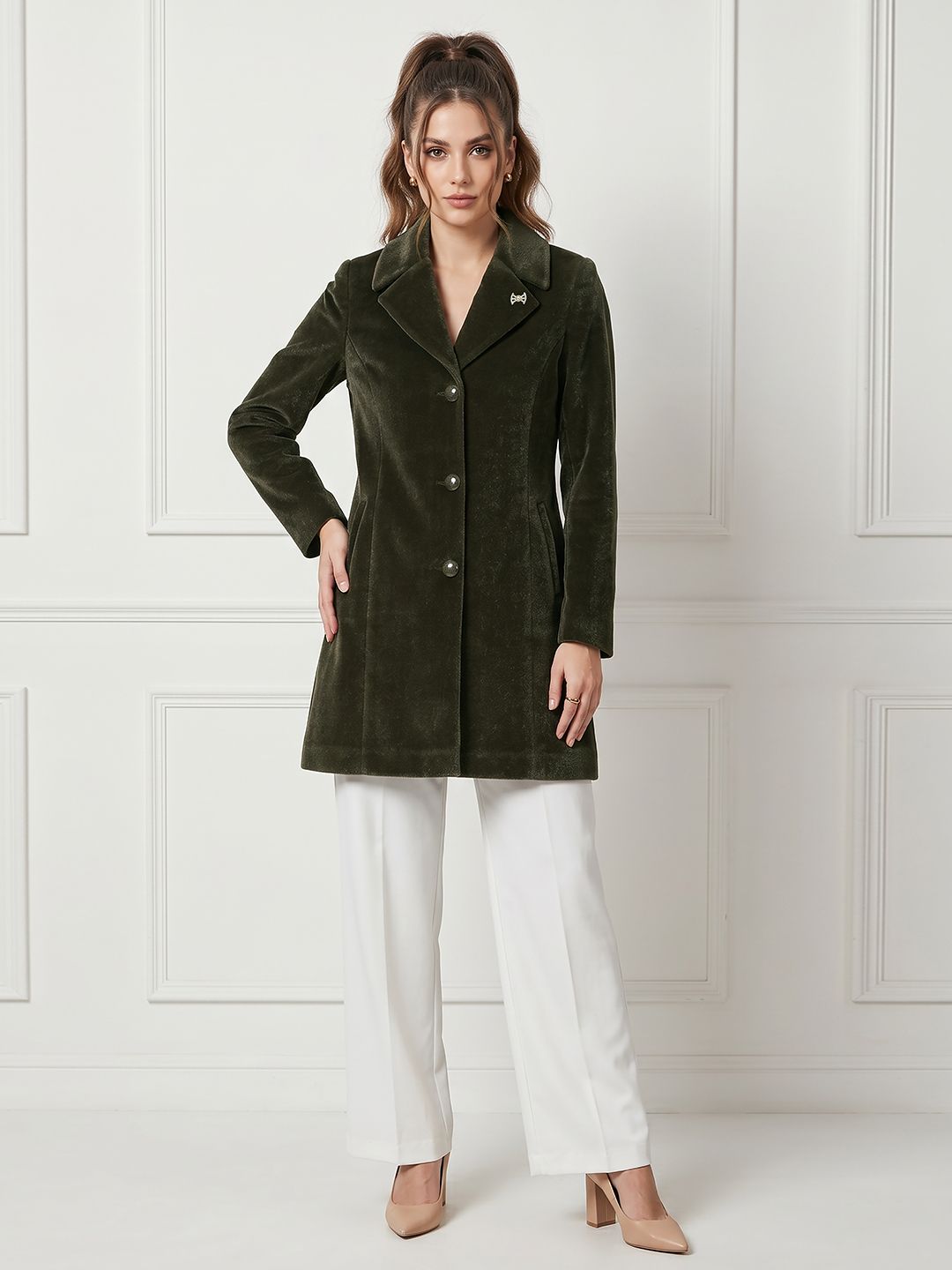gfo wool Solid Coat For Women-picture-16