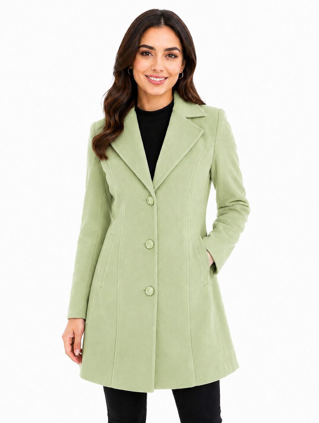 sualehatrends Wool blend Solid Coat For Women-picture-16