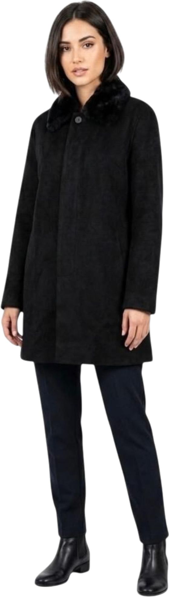 chandre Wool Blend / Premium Suede Finish Solid Coat For Women-picture-34