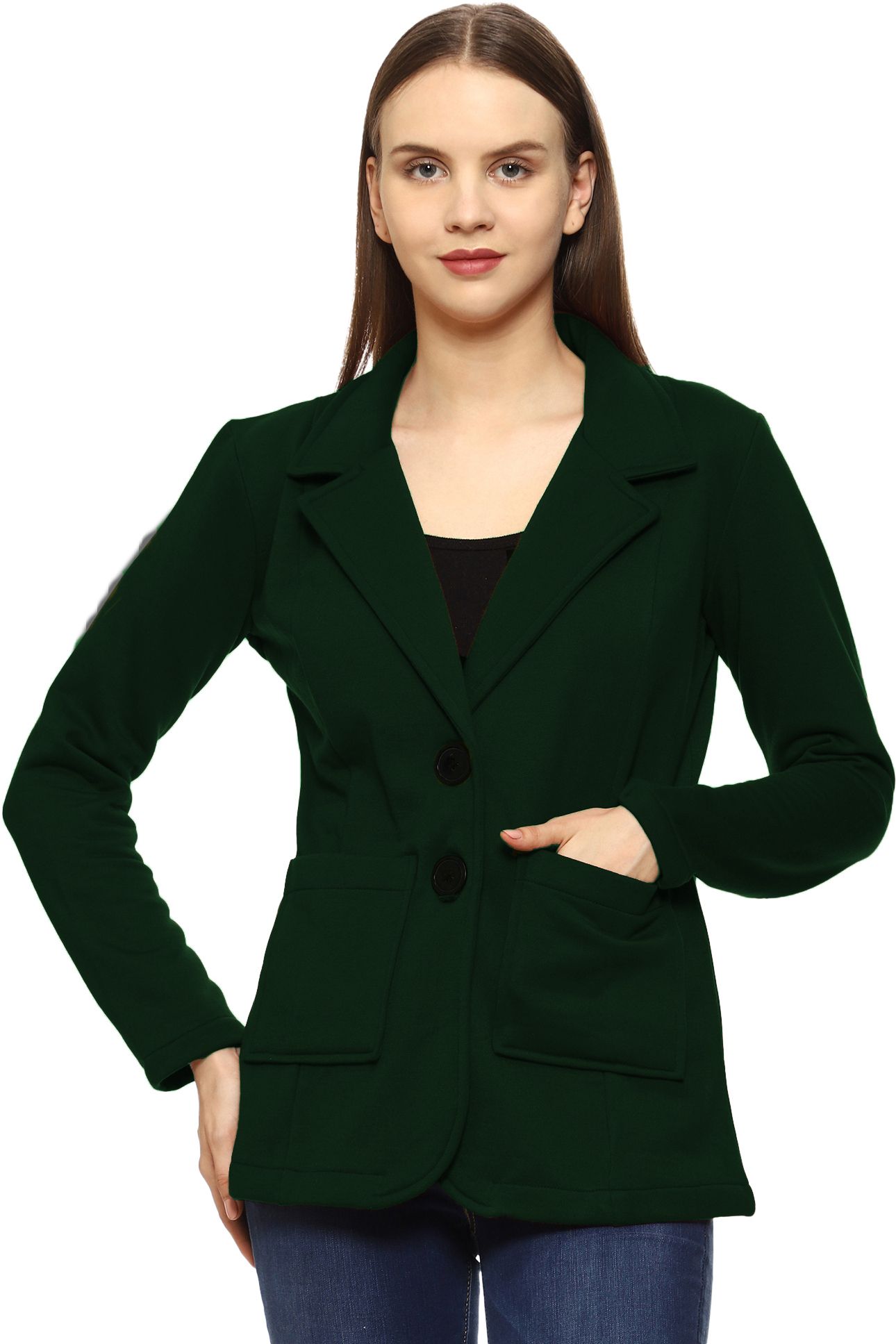 roarers POLY FLEECE Solid Coat For Women-picture-1