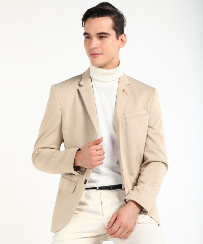 Polyester Blend Checkered Coat For Men