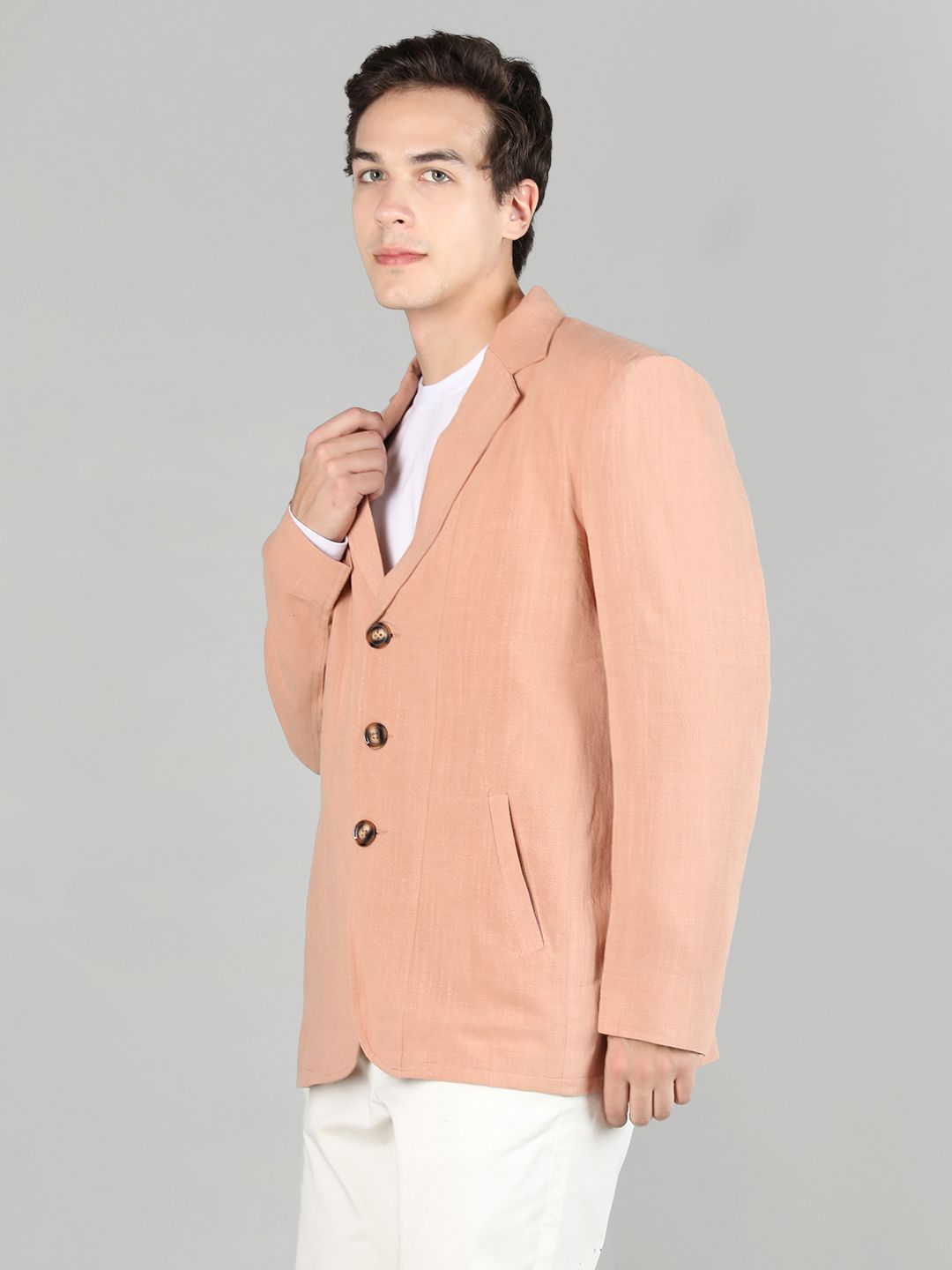 chkokko Tweed Solid Coat For Men-picture-32