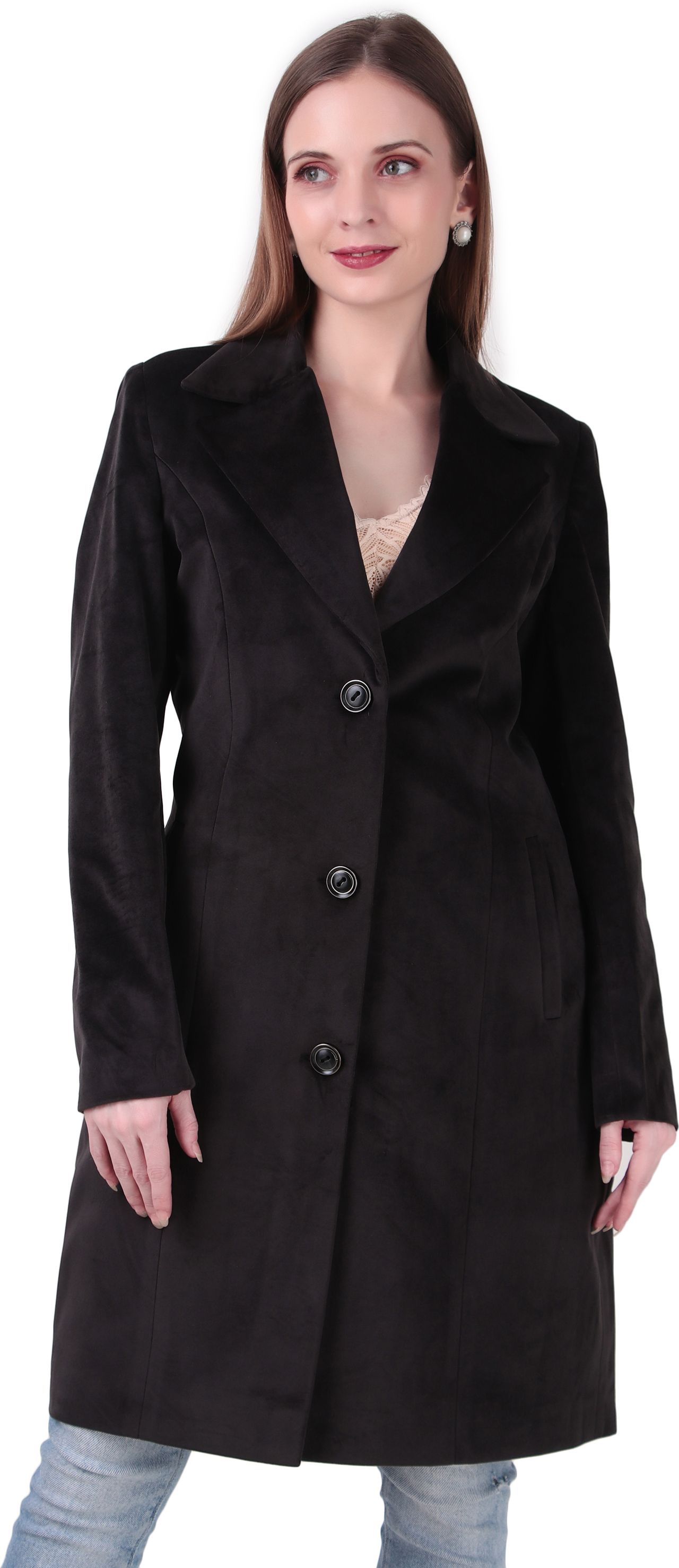 WOOL BLEND Solid Coat For Women-image-38
