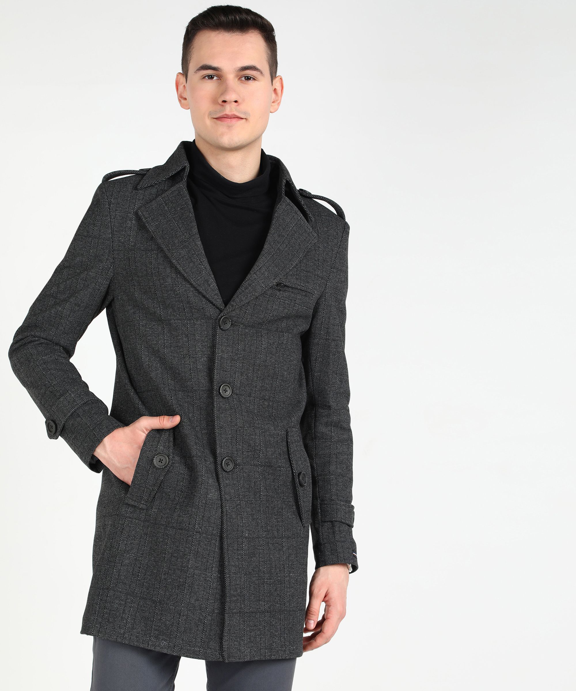killer Polyester Blend Checkered Coat For Men-picture-18