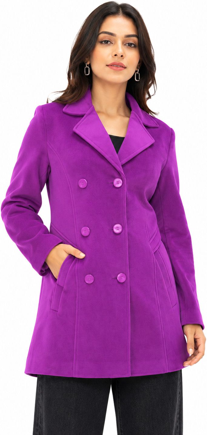 hautemoda Wool Solid Coat For Women-picture-20
