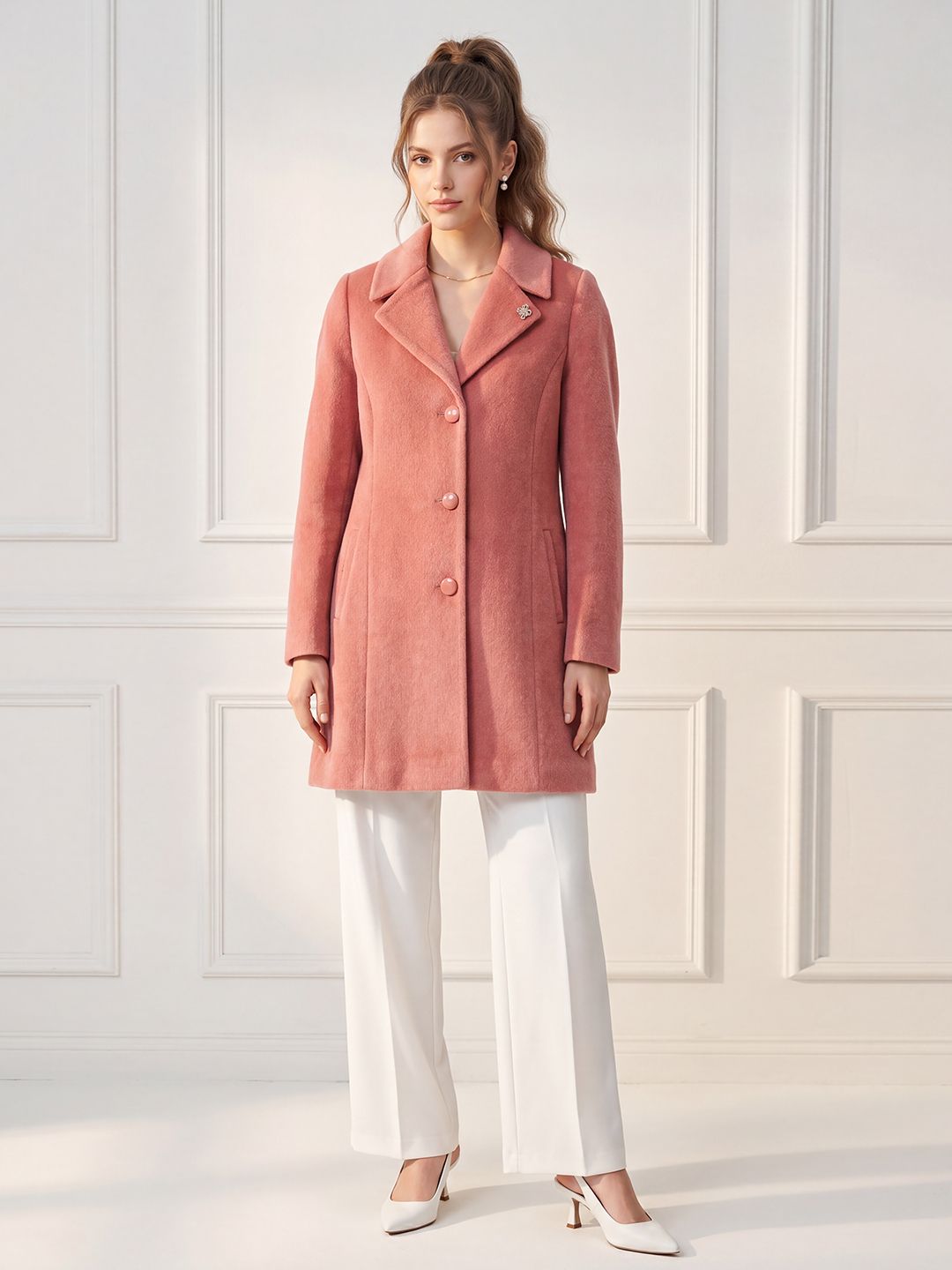 gfo wool Solid Coat For Women-picture-18