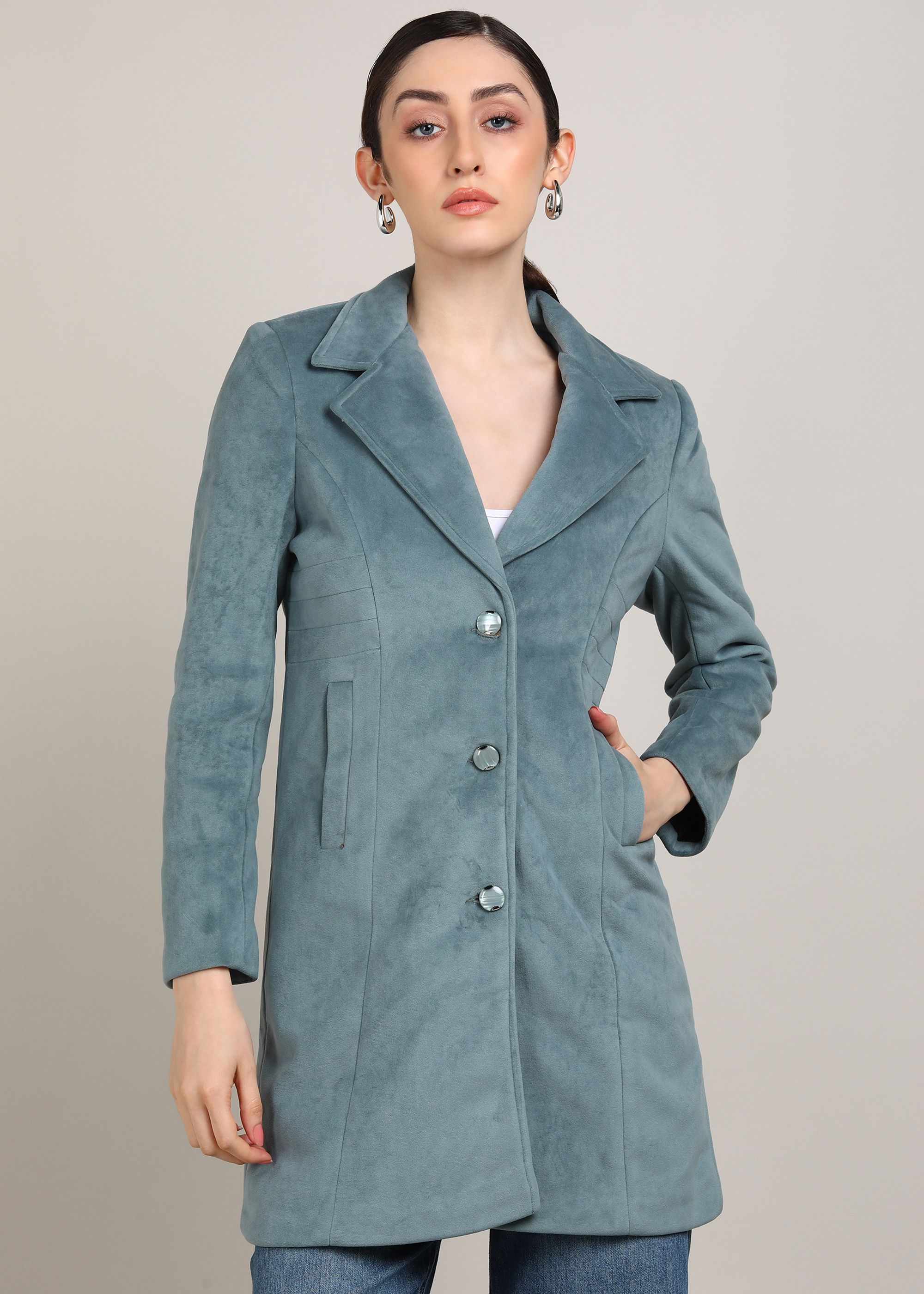 razimen tweed Solid Coat For Women-picture-14