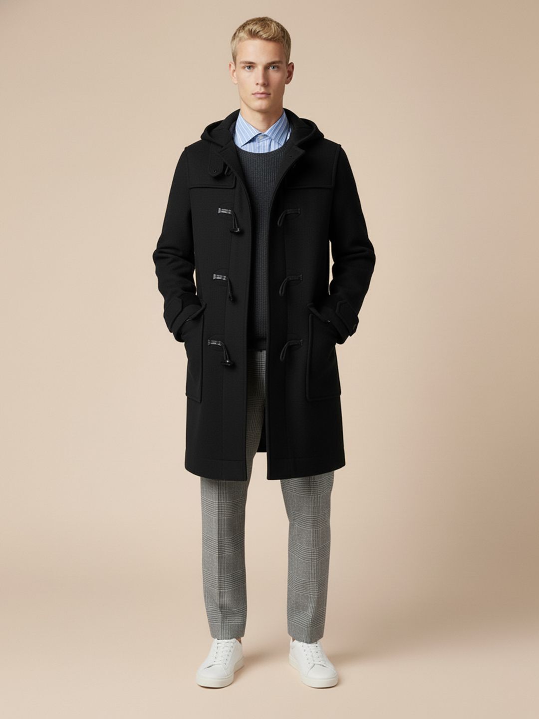 Polyester Solid Coat For Men