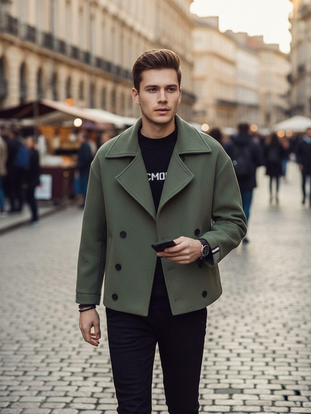 Solid Coat For Men