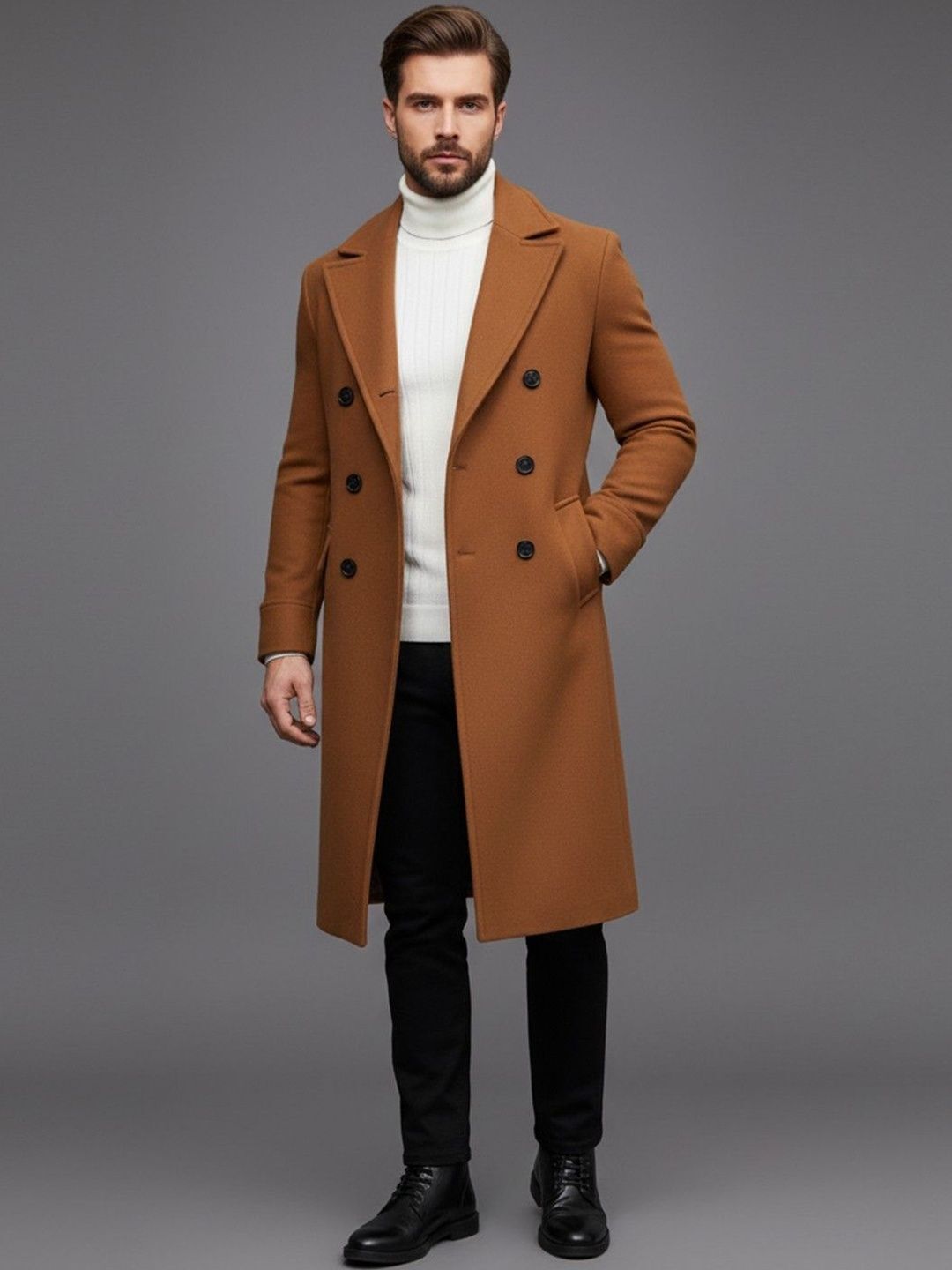 mast & harbour Wool Solid Coat For Men-picture-16