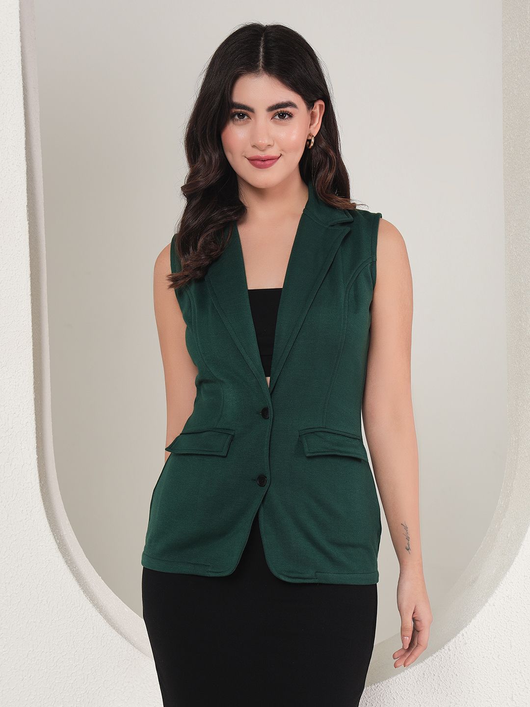 Polyester Solid Coat For Women-image-19