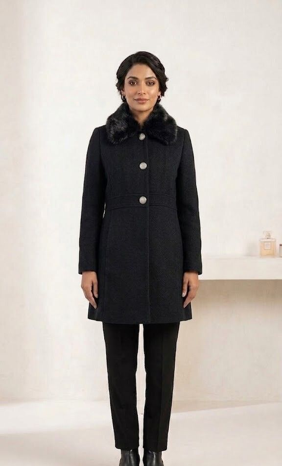 reflica Cotton Blend Solid Coat For Women-picture-19