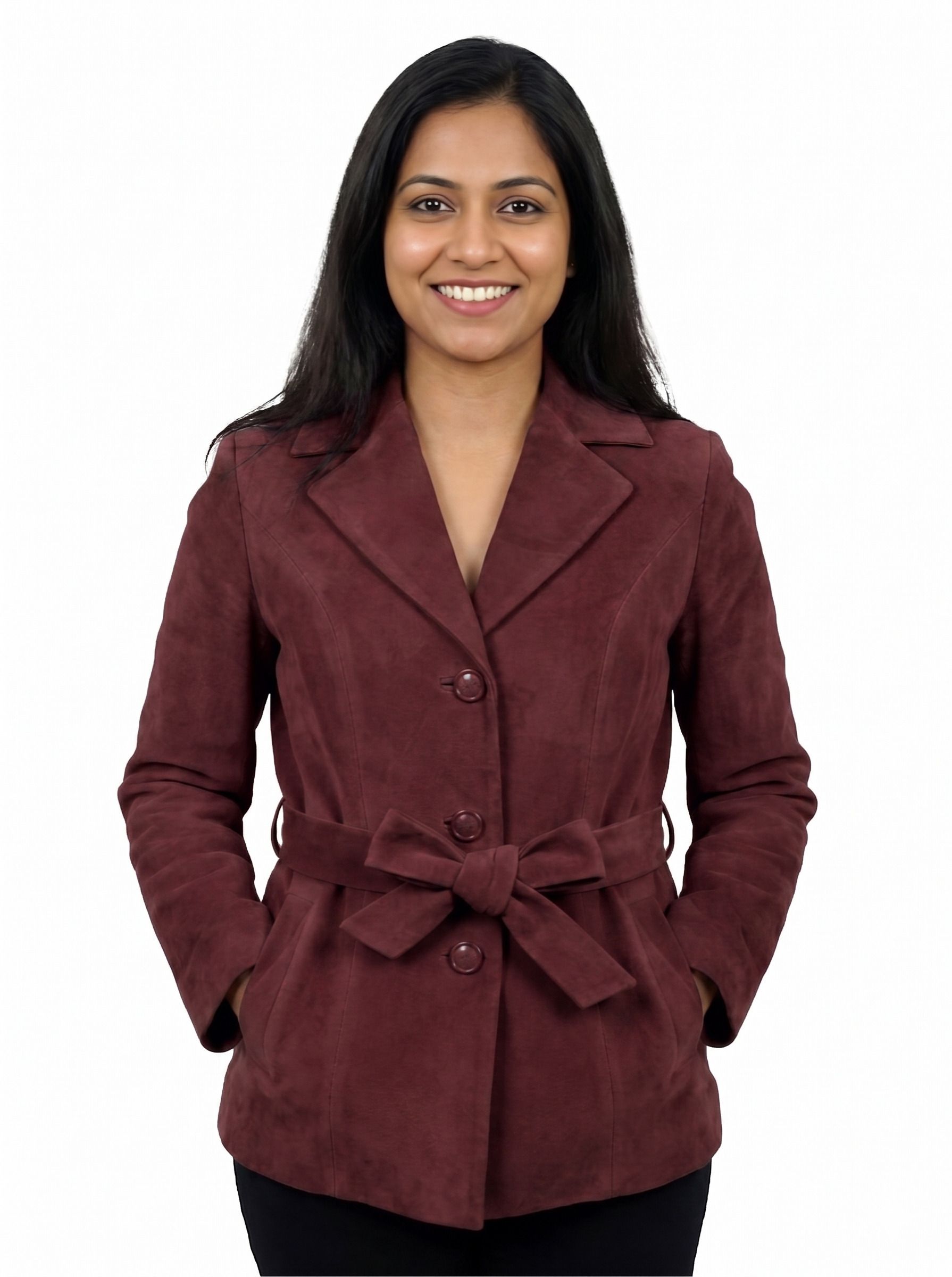 sincerity Tweed Solid Coat For Women-picture-26