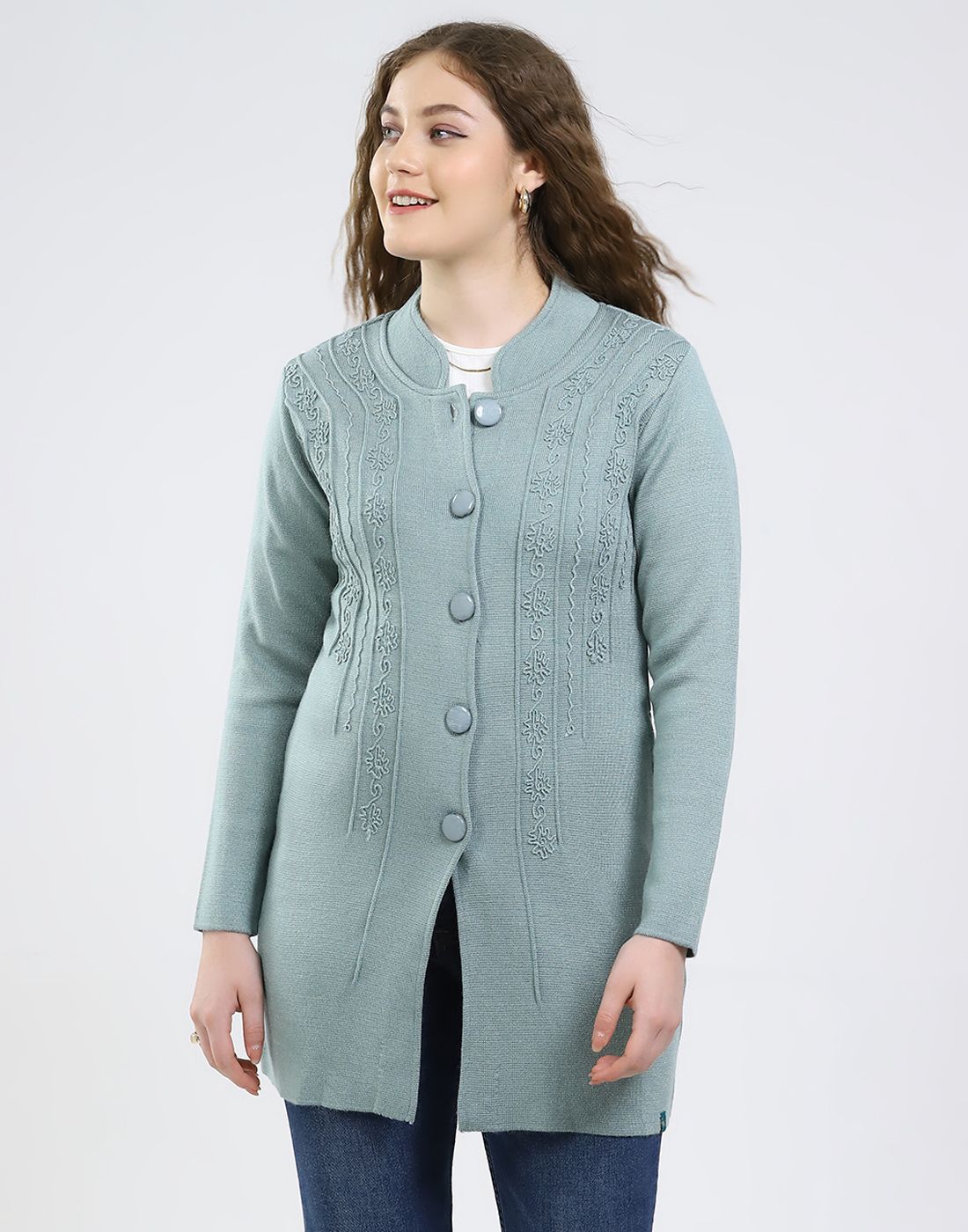Blend Wool Self Design Coat For Women-image-42