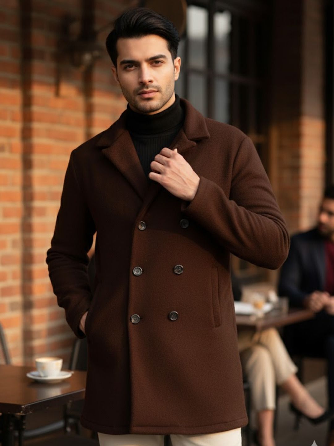 Polar Fleece Solid Coat For Men