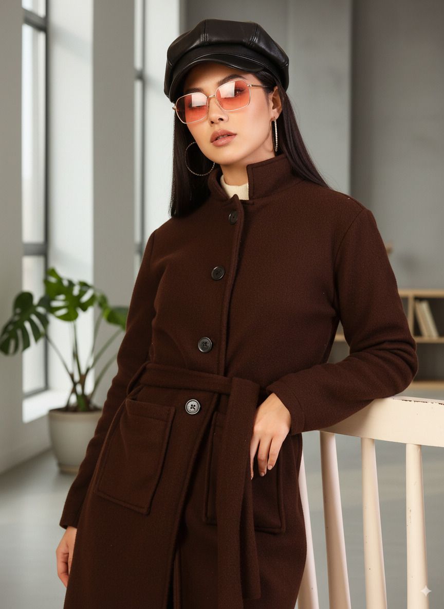 Polar Fleece Solid Coat For Women-image-32