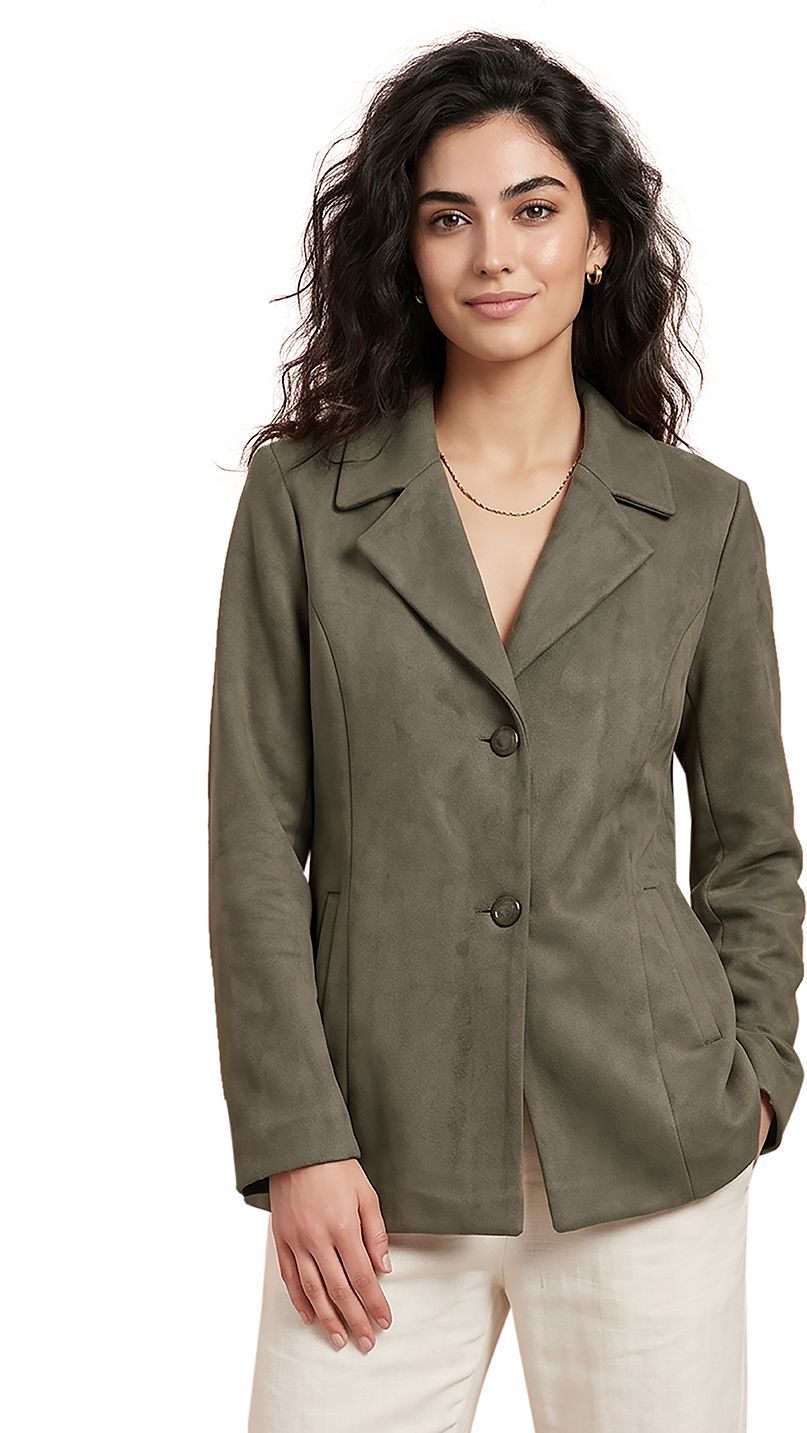 gfo Suede Solid Coat For Women-picture-28