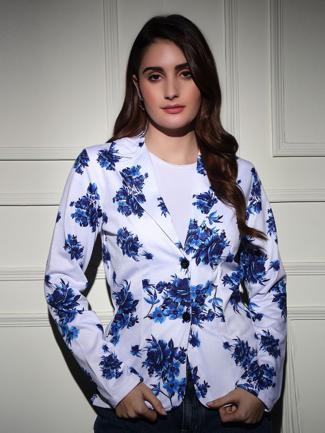 Polyester Floral Print Coat For Women-image-47