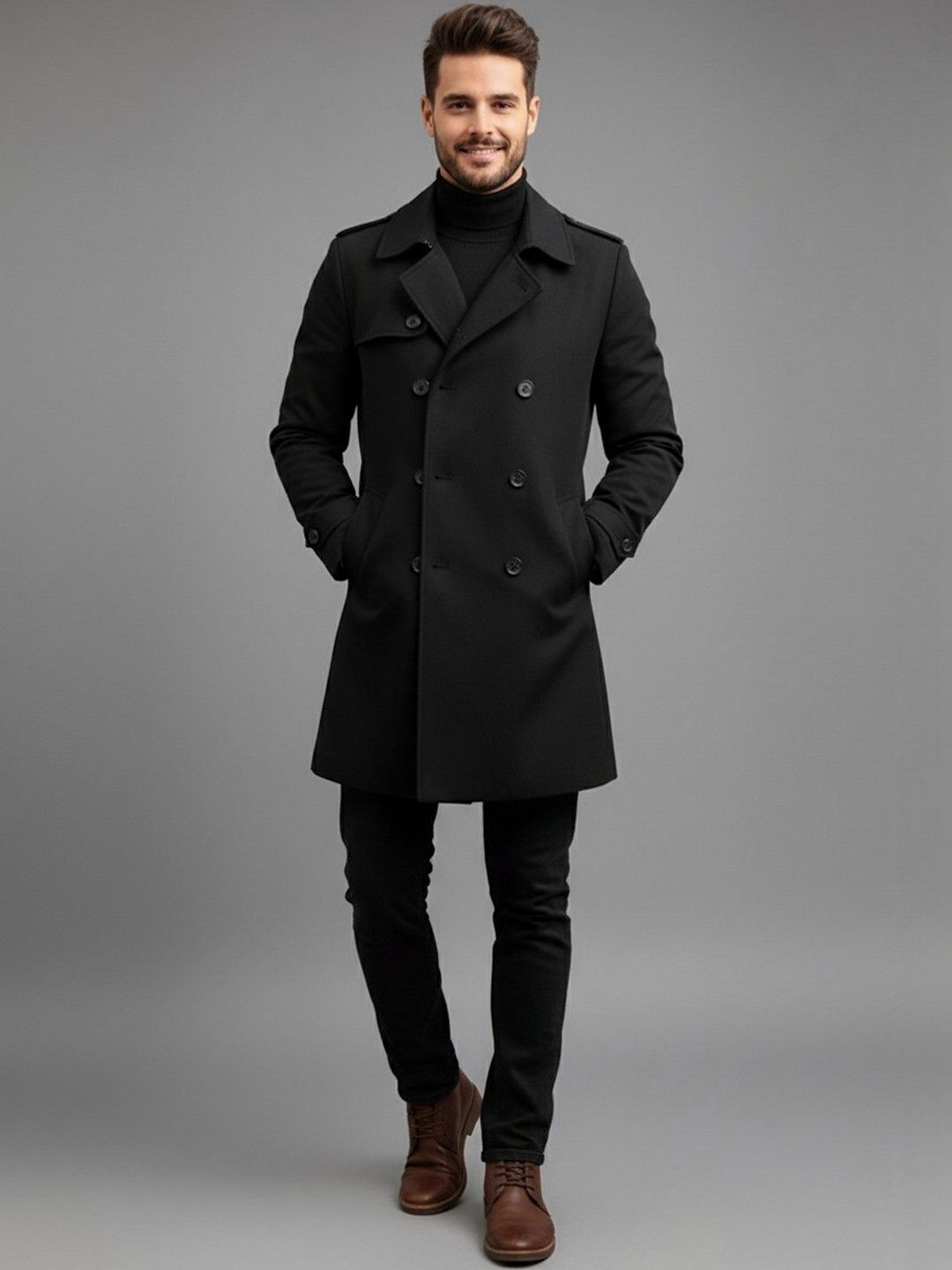 mast & harbour Wool Solid Coat For Men-picture-13