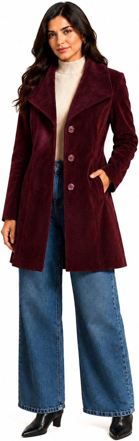 Tweed Solid Coat For Women-image-41