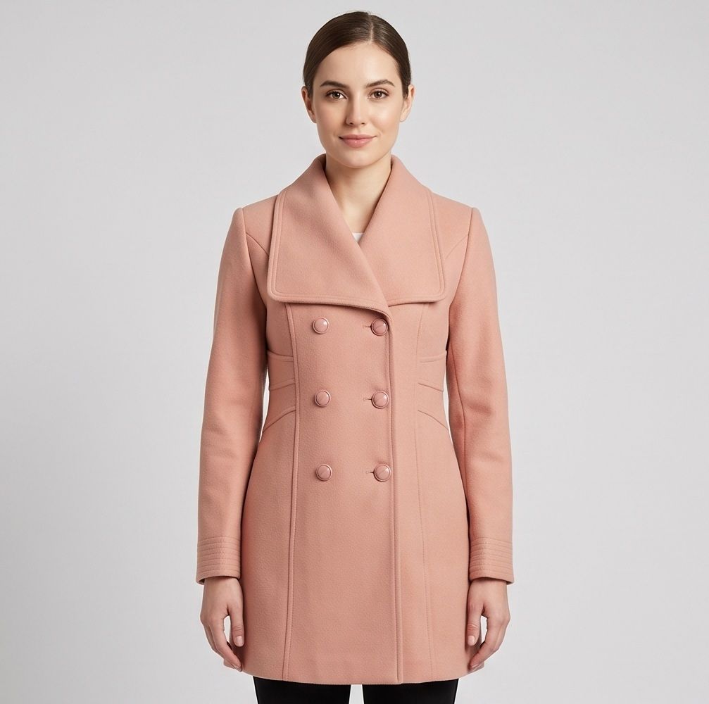 olasa Tweed Solid Coat For Women-picture-30