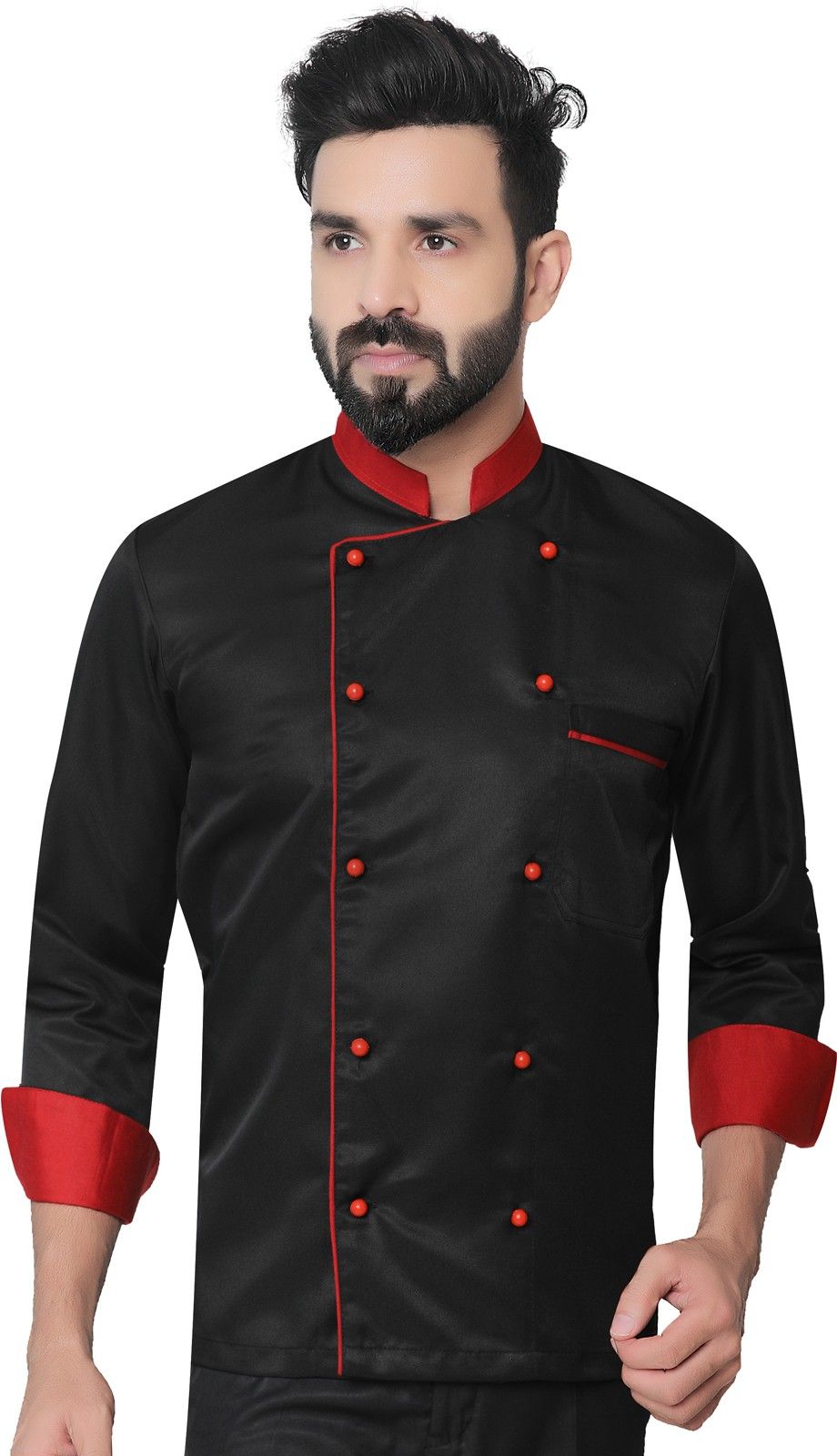 Cotton Blend Solid Coat For Men