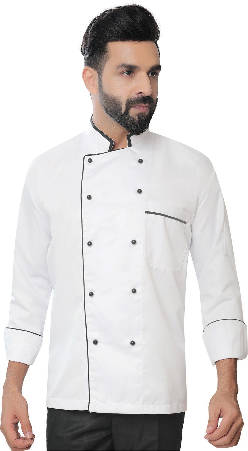 Cotton Blend Solid Coat For Men