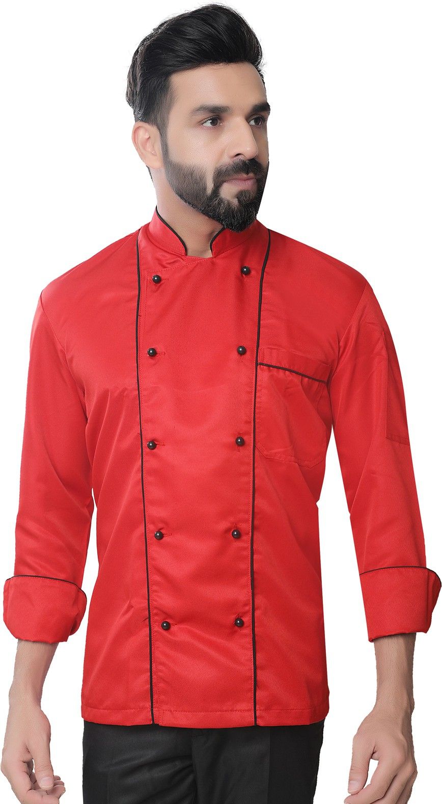 Cotton Blend Solid Coat For Men