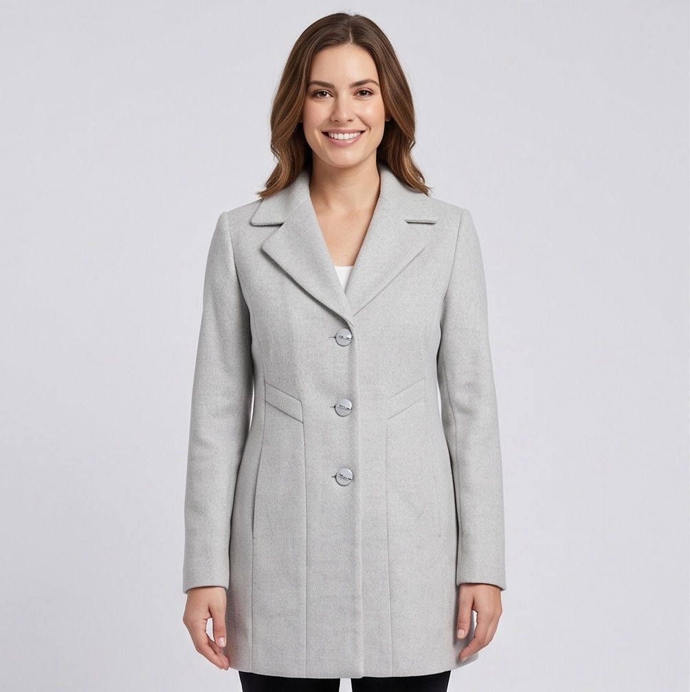 Tweed Solid Coat For Women-image-44