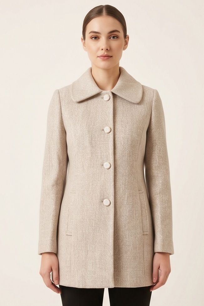 Tweed Solid Coat For Women-image-47