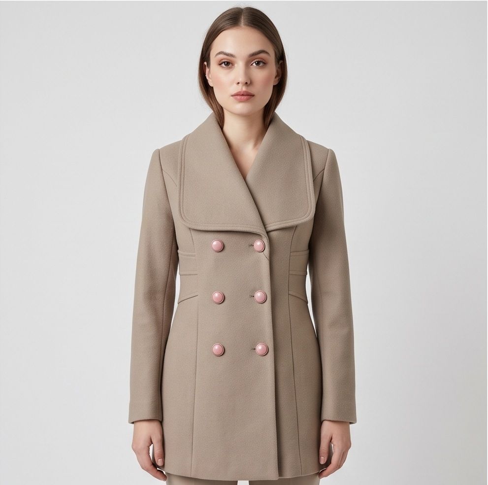 Tweed Solid Coat For Women-image-34