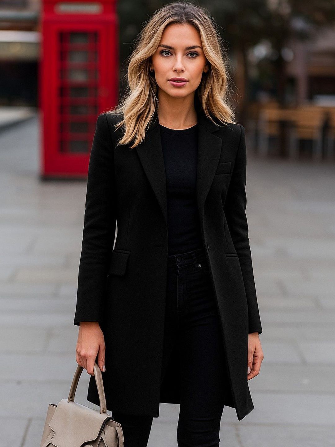 Polyester Solid Coat For Women